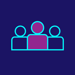 Teamwork vector icon. Illustration Logo Template. Team line icon, seo development, people sign. Team of people simple isolated symbol sign.