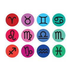 Zodiac icon collection, logo symbol