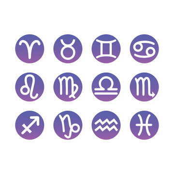 Zodiac icon collection, logo symbol