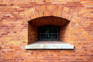 Fototapeta premium Tekstura ściany z cegły tła, zabytkowy budynek.