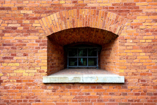 Fototapeta Tekstura  ściany z cegły tła, zabytkowy budynek.