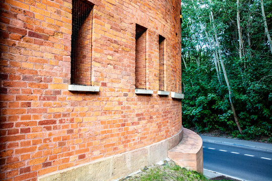 Fototapeta Tekstura  ściany z cegły tła, zabytkowy budynek.