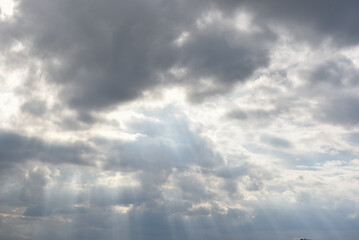 cloudy sky with sun rays