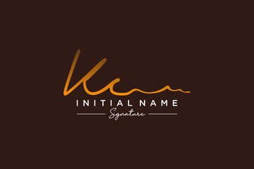 Initial KC signature logo template vector. Hand drawn Calligraphy lettering Vector illustration.