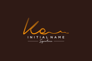 Initial KE signature logo template vector. Hand drawn Calligraphy lettering Vector illustration.