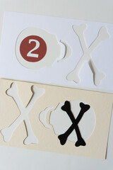 number 2 and skull and crossbones stencils