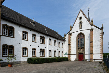 Fototapeta na wymiar Mariawald Abbey, former monastery of the Trappists in the eifel forests around Kermeter