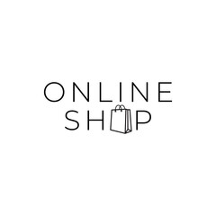 Concept of online shop, e-commerce internet logo