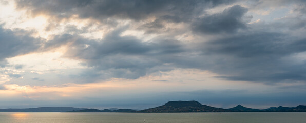 Obraz premium beautiful panorama with lake Balaton