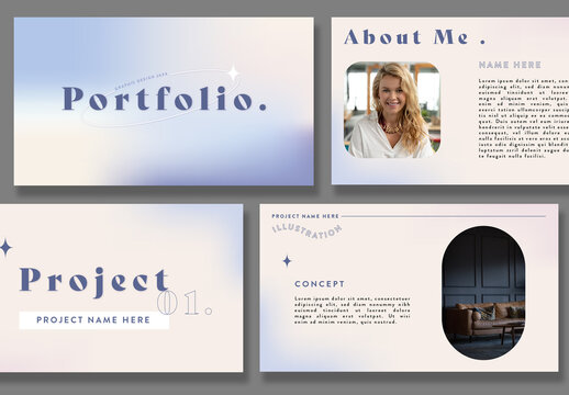 Portfolio with Blue Gradients