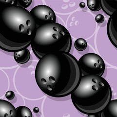 Bowling balls repeating seamless pattern vector graphic wallpaper wrapping paper and textile design