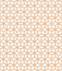 Golden ornamental seamless pattern for decor, print, wallpaper, background