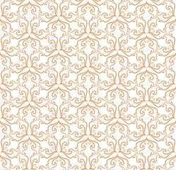 Golden ornamental seamless pattern for decor, print, wallpaper, background