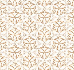 Golden ornamental seamless pattern for decor, print, wallpaper, background