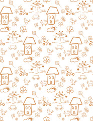 Golden ornamental seamless pattern for decor, print, wallpaper, background