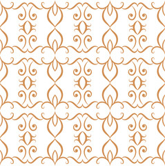 Golden ornamental seamless pattern for decor, print, wallpaper, background