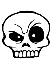 Cartoon skeptischer Gesichtsausdruck Schädel 