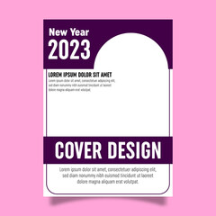 Vector book cover design template for new year celebration