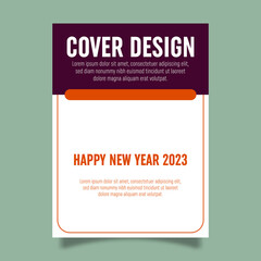 Vector book cover design template for new year celebration