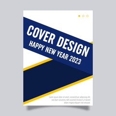 Vector book cover design template for new year celebration