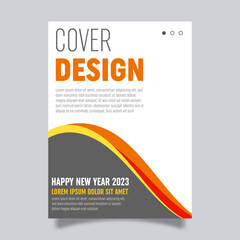 Vector book cover design template for new year celebration