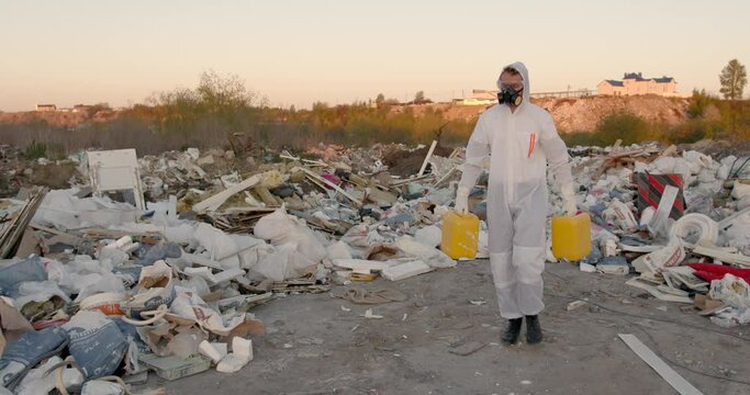 Protesting against the garbage no plastic to save the planet 