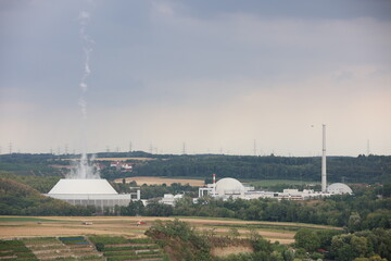 Nuclear power plant operational in Europe, green energy production in Germany, Atomkraftwerk...