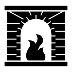 Fireplace Glyph Icon