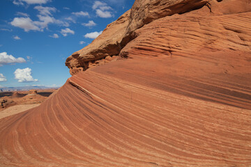 Rock formations viewed from the Beehive trail in Page, Arizona