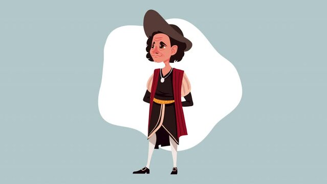 christopher columbus standing character animation