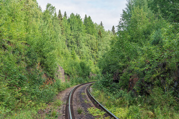 Railway track between the rocks.