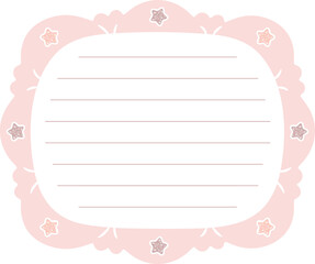 Blank cute note frame with pastel coloring and with stars