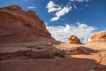 Rock formations viewed from the Beehive trail in Page, Arizona