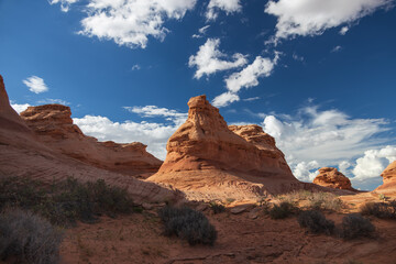 Rock formations viewed from the Beehive trail in Page, Arizona