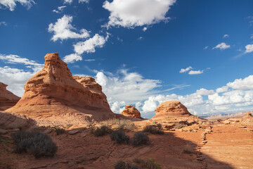 Rock formations viewed from the Beehive trail in Page, Arizona