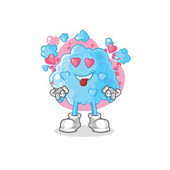 foam fallin love vector. cartoon character