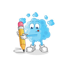 foam write with pencil. cartoon mascot vector