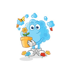 foam with a flower pot. character vector