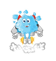 foam with jetpack mascot. cartoon vector