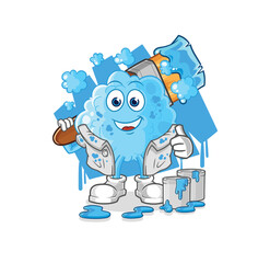 foam painter illustration. character vector