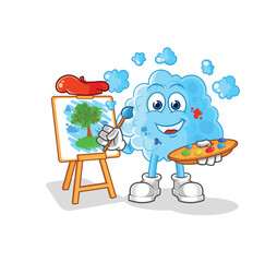 foam artist mascot. cartoon vector