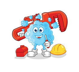 foam plumber cartoon. cartoon mascot vector