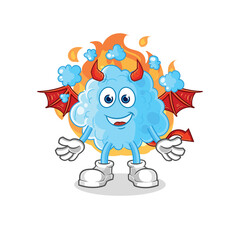foam demon with wings character. cartoon mascot vector