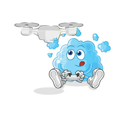 foam with drone character. cartoon mascot vector