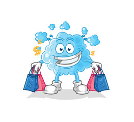 foam shoping mascot. cartoon vector