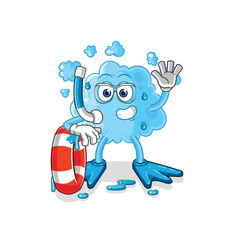 foam swimmer with buoy mascot. cartoon vector