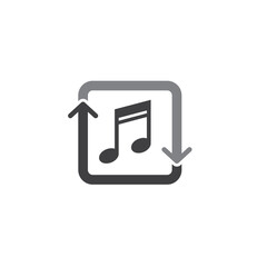 icon of music or audio download and upload, vector art.