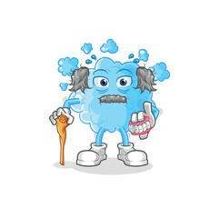 foam white haired old man. character vector