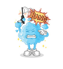 foam warning shot mascot. cartoon vector