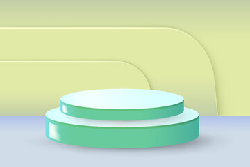 Abstract round podium. Award ceremony concept. Stage backdrop. Vector illustration